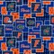 Sykel Enterprises-University of Florida Cotton Quilting Fabric-Florida Gators Argyle Boxes Cotton Fabric Sold by the Yard